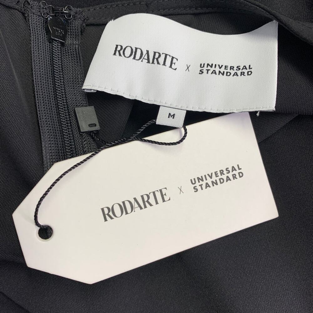 RODARTE Size 18 Black Polyester Blend Ruched Asymmetrical Dress - Picture 5 of 7
